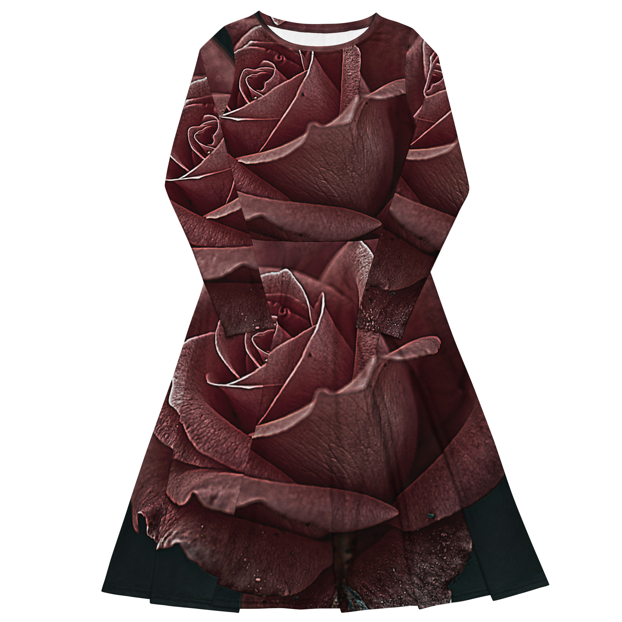 All-over print long sleeve midi dress - Imagen 2