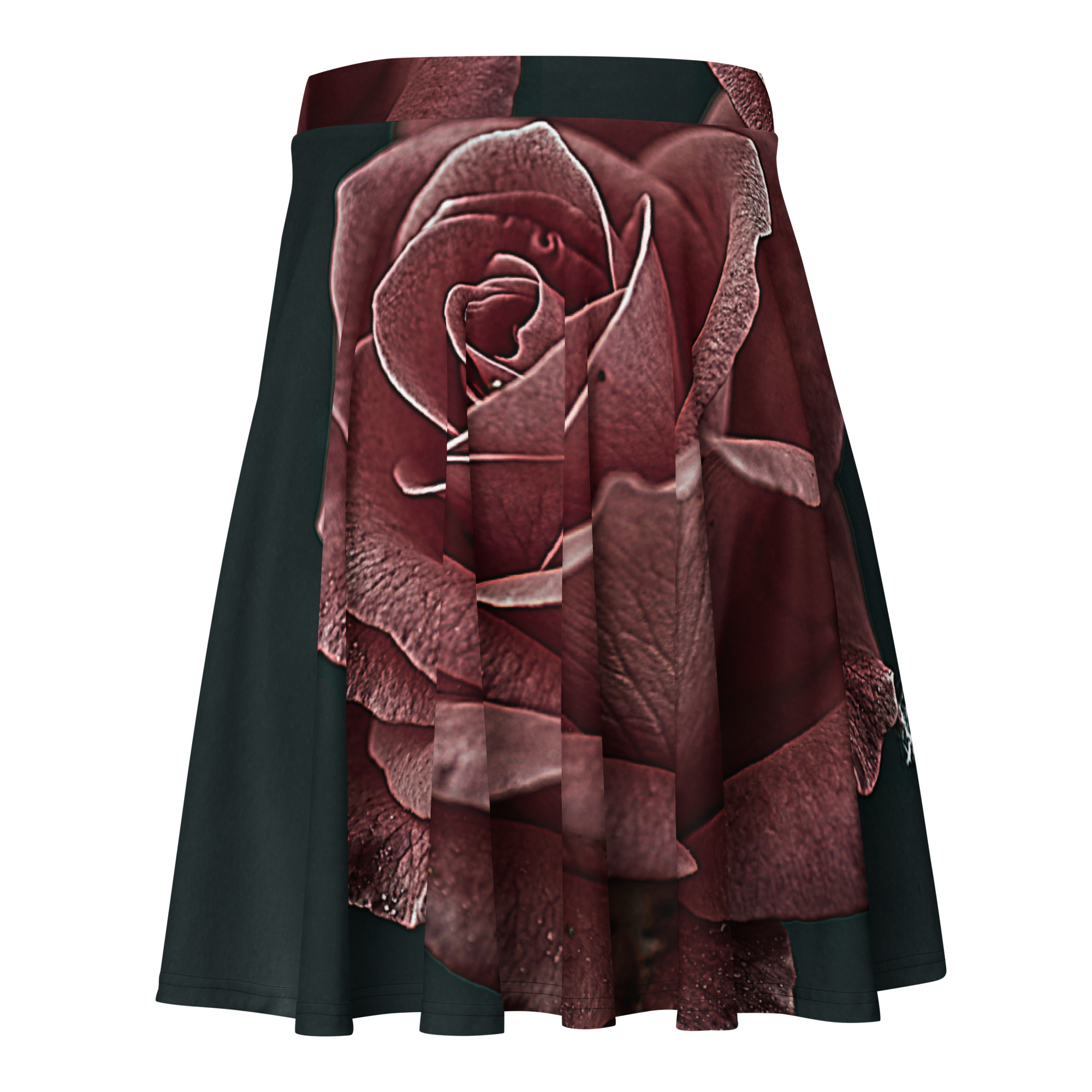 Dark Rose Print Long Sleeve Midi Dress | Moody Botanical All-Over Print - Imagen 3